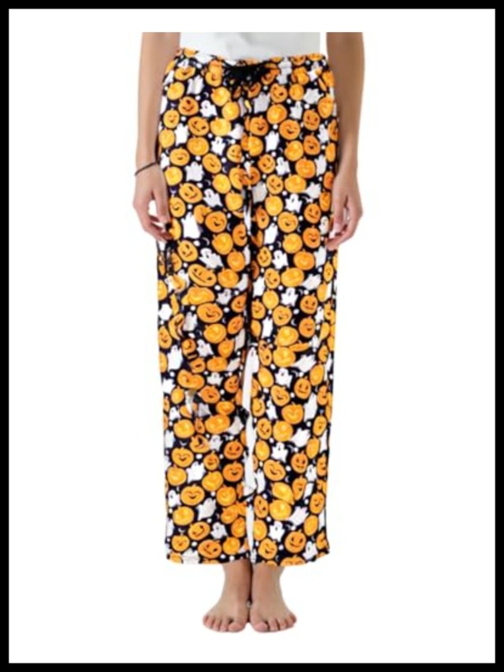 Loose Fit Milk Silk Spandex Drawstring Pajama Pants Holiday Unisex